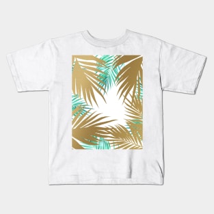 Golden Paradise Beach Pattern Kids T-Shirt